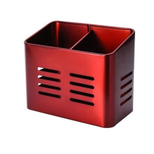 Stainless Steel Utensil Holder for Chopsticks and Spoons, SpaceSaving Kitchen Cutlery Organizer, Red 1pcs