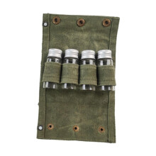 Camping Spice Kit with 4 Glass Jars and Travel Bag for Outdoor Cooking, Backpacking, Deep Green