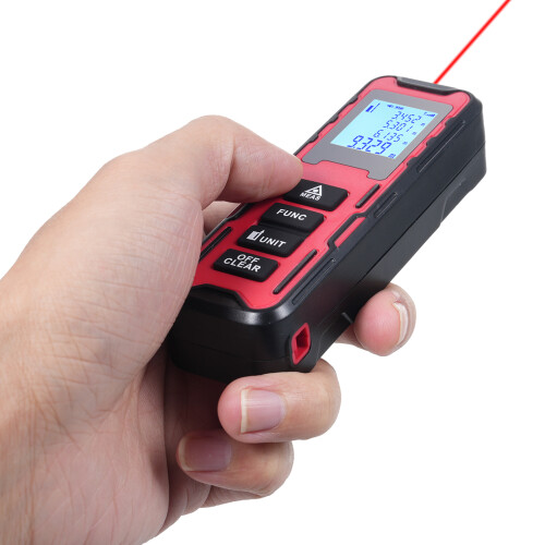 High Accuracy Distance Meter, 20 Sets Storage, Black/Red, 11.5cm