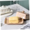 Butter Dish with Lid Ceramic Rectangular Container for Butter Cheese Snacks Keeps Fresh Khaki 3