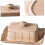 Butter Dish with Lid Ceramic Rectangular Container for Butter Cheese Snacks Keeps Fresh Khaki 2