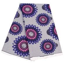 6 Yard Ankara African Wax Print Fabric with Elegant Tribal Pattern for Clothing and Crafts