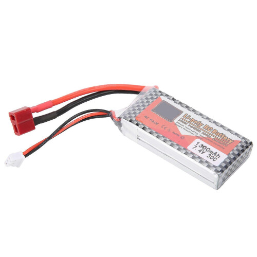 Μπαταρία Lipo 7.4V 1300mAh 30C με βύσμα T για οχήματα RC 2