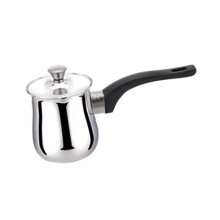 Turkish Coffee Pot Stainless Steel 180ml Milk Warmer with AntiScald Handle for Camping Kitchen