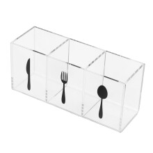 Acrylic Cutlery Organizer Transparent Kitchen Utensil Holder for Countertop Space Saving Design