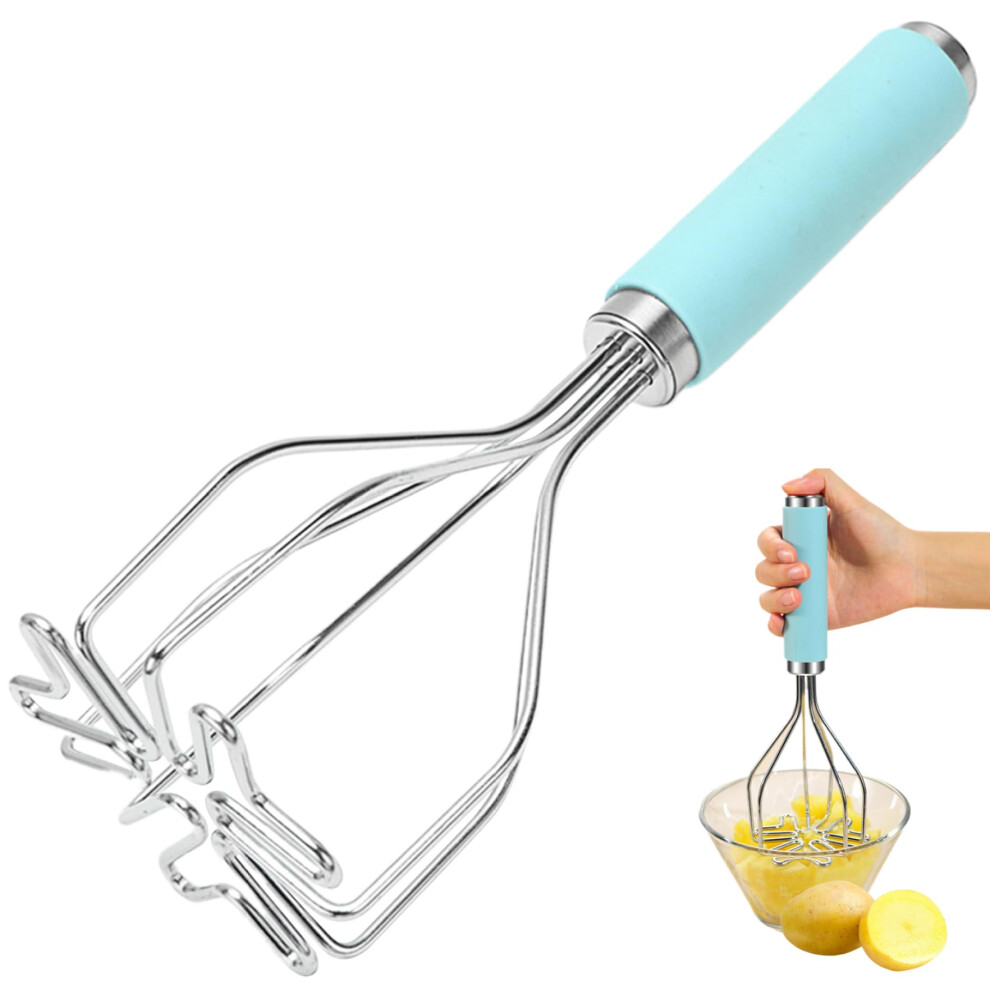Stainless Steel Potato Masher and Ricer with Non Slip Handle for Baby Food, Vegetables, Beans