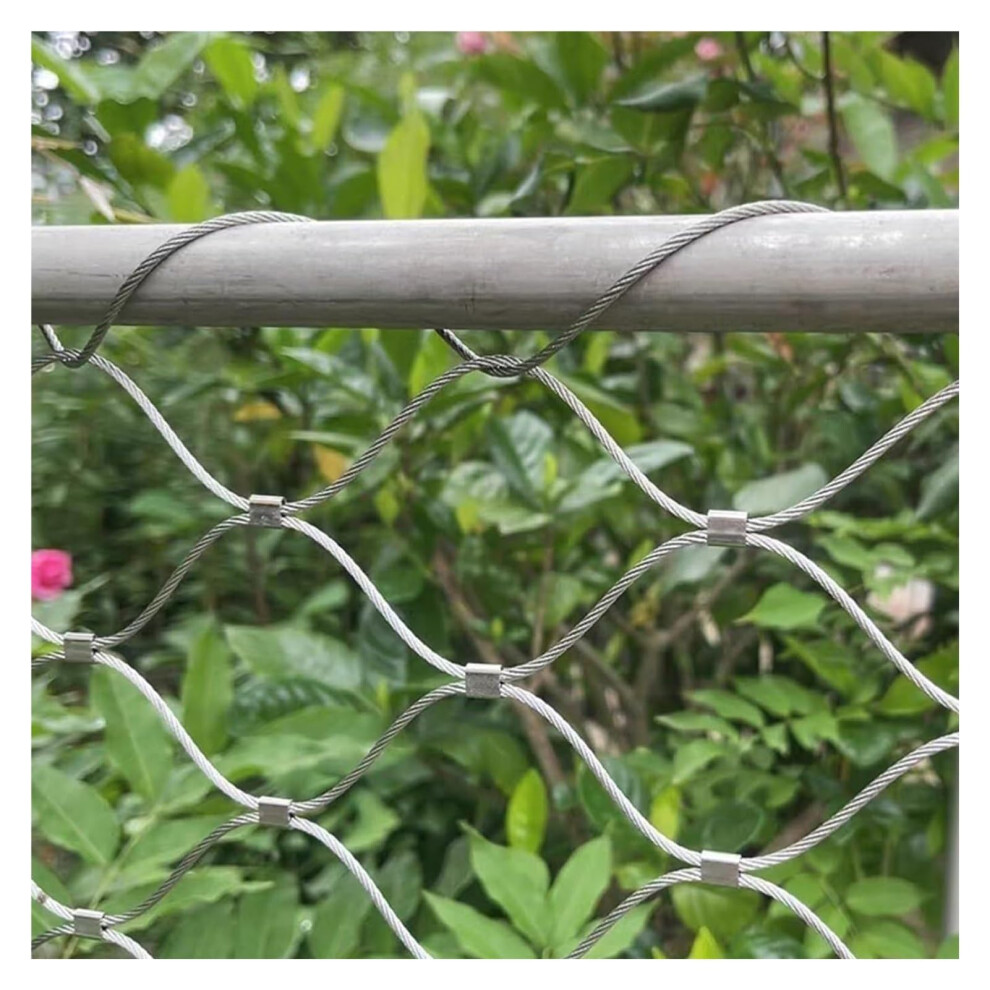 304 Stainless Steel Wire Rope Mesh 8Cm, Corrosionresistant Flexible Netting For Garden Fence And Railings 2.5X20m 9113335249264