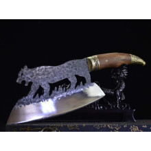 Hand Forged Manganese Steel Chef Knife Ultra Sharp Rosewood Handle Heavy Duty Meat Cleaver