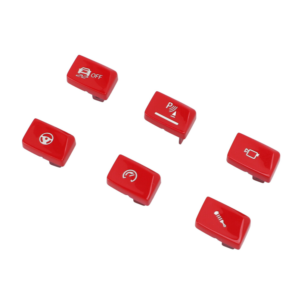 6Pcs Gear Shift Button Cover Set For M3 F80 M4 F82 Lhd Red 9371383123756