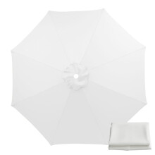 Waterproof Patio Umbrella Canopy Replacement UV Protective Outdoor Parasol Cover White 9.84ft 8 Ribs