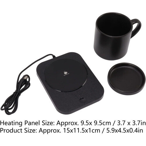 Coffee Mug Warmer with Constant Temperature Control, USB Powered Black Coaster 2
