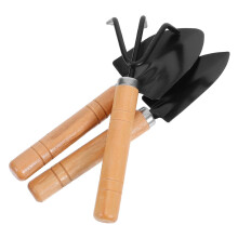 3pcs Ergonomic Gardening Tools Set with Metal Trowel Rake Spade for Indoor and Outdoor Planting