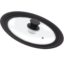 Universal Glass Pot Lid with Heat Resistant Silicone Rim and Tempered Glass Pan Cover for Skillets
