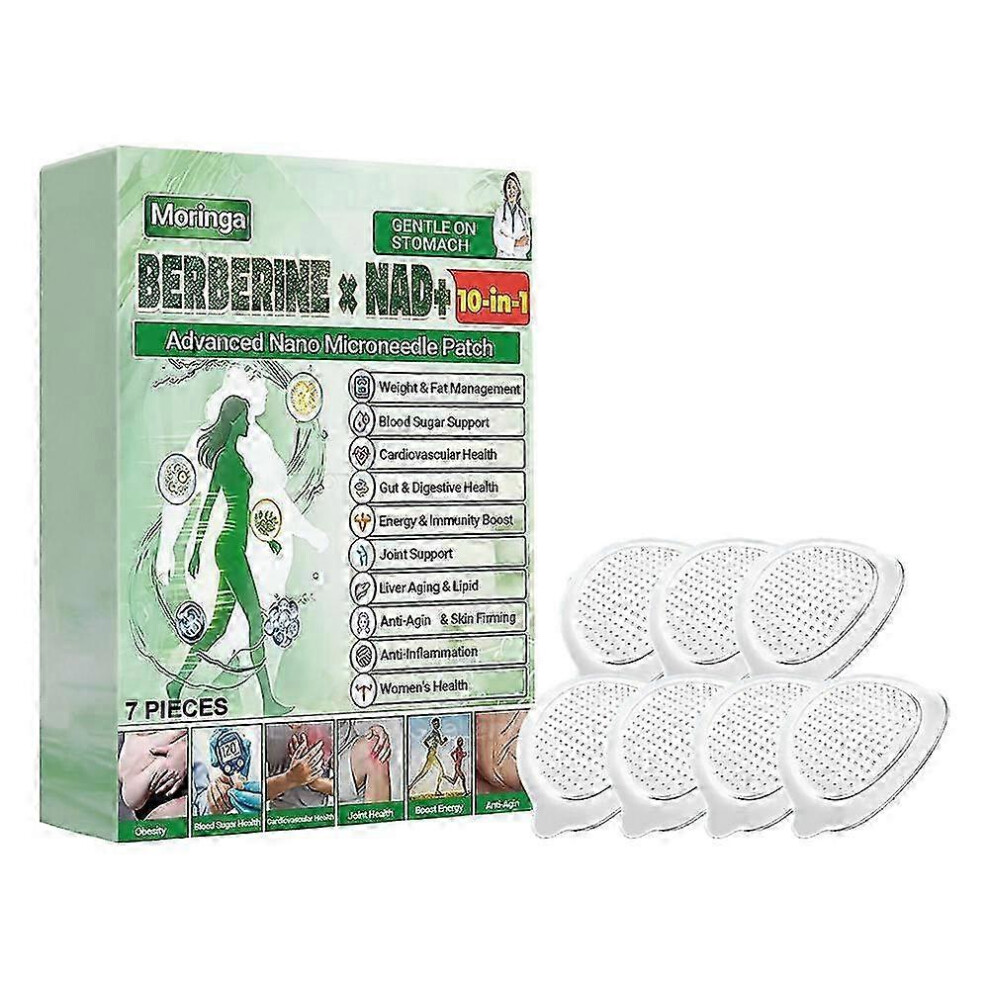 for Moringa Berberine x NAD+10-in-1 Advanced Nano Microneedle Patch 1/2/3/4/5/10BOX*7PCS