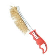 BBQ Grill Brush with HeavyDuty Wire Bristles and NonSlip Handle for Outdoor Cooking (Yellow)