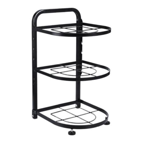 Pot and Pan Organizer with Foldable Adjustable Storage, 3Tier Kitchen Storage Rack