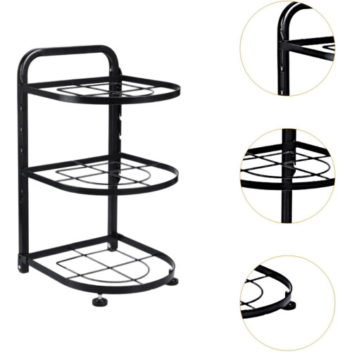 Pot and Pan Organizer with Foldable Adjustable Storage, 3Tier Kitchen Storage Rack 1