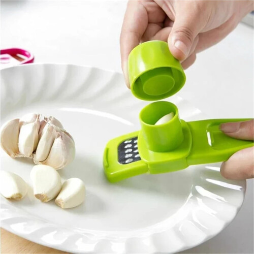 Mini Manual Garlic Press Grinder for Easy Mashing Kitchen Tool Rose Red 1 Pack 2