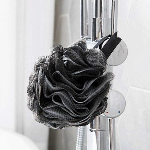 Ανδρικό σφουγγάρι μπάνιου Extra Large Black Loofah για άνδρες Πλούσιο αφρώδες πλέγμα απολέ 1