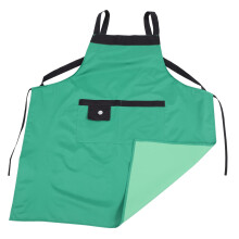 Waterproof Oilproof Cross Back Kitchen Apron with Large Pocket Adjustable Green Chef Wear
