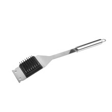 BBQ Grill Brush with Scraper Stainless Steel Wire Cleaner for Outdoor Cooking Small Durable Bristles