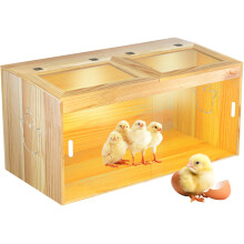 Chicken Brooder Box 32' with Adjustable Skylight Ventilation, Solid Wood Indoor Habitat for 35 Chicks Ducks Quail