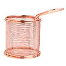 Rose Gold Stainless Steel Frying Basket for French Fries Chicken Fish Multi Purpose Dishwasher Safe