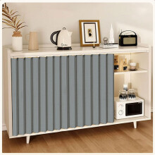 Magnetic Privacy Curtain for Cabinets Shelves and Under Sink, Folding Design Gray 90.6x39.4 in