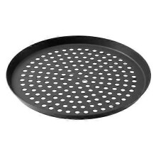 H63N20-13X.75-PSTK 13 Zoll perforierte italienische Pizzapfanne mit dünner Kruste, gewerbliche Qualität, Antihaftbeschichtung, Aluminium