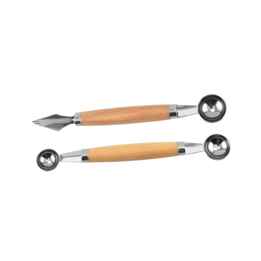 2pcs Stainless Steel Melon Baller Scoop with Ergonomic Comfort Grip for Watermelon and Cantaloupe