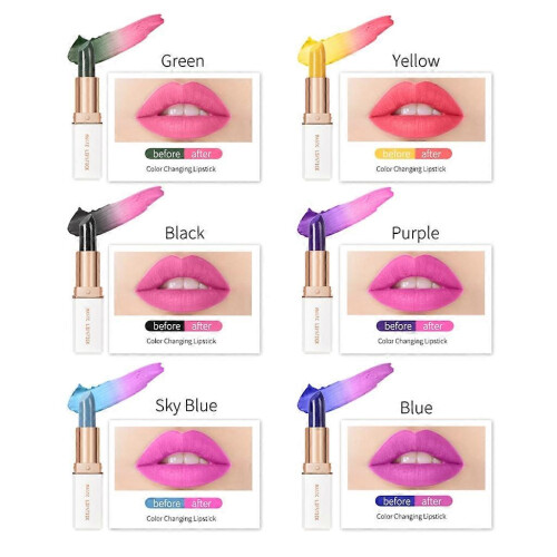 Magic Temperature Color Change Lipstick Set Ματ 6 Χρώματα Φιμέ Λιπ-Γκλος 1