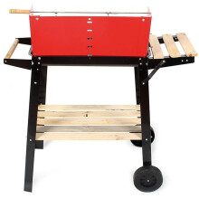 Portable Charcoal Grill Foldable Steel BBQ with Wheels for Outdoor Camping and Easy Cleaning