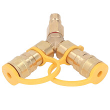 Gas Y Splitter with Quick Connect Valve, Dual Appliance Propane Connector for Grill and Heater