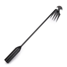 Weeding Tool with Long Handle, 4Tine Manganese Steel Garden Hand Weeder for Farm and Backyard