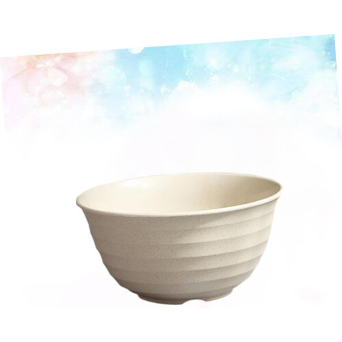 4pcs Wheat Straw Bowls Set Large Rice Bowls Cut Resistant Stackable Beige Dinnerware for Home and Restaurant 1