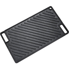 PreSeasoned Cast Iron Reversible Griddle Pan, Large Double Burner Grill with Even Heat and Handles