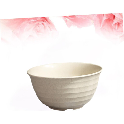 4pcs Wheat Straw Bowls Set Large Rice Bowls Cut Resistant Stackable Beige Dinnerware for Home and Restaurant 2