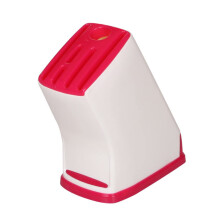Knife Storage Rack with Ventilated Drying and NonSlip Base, Red Kitchen Knife Holder for Countertop