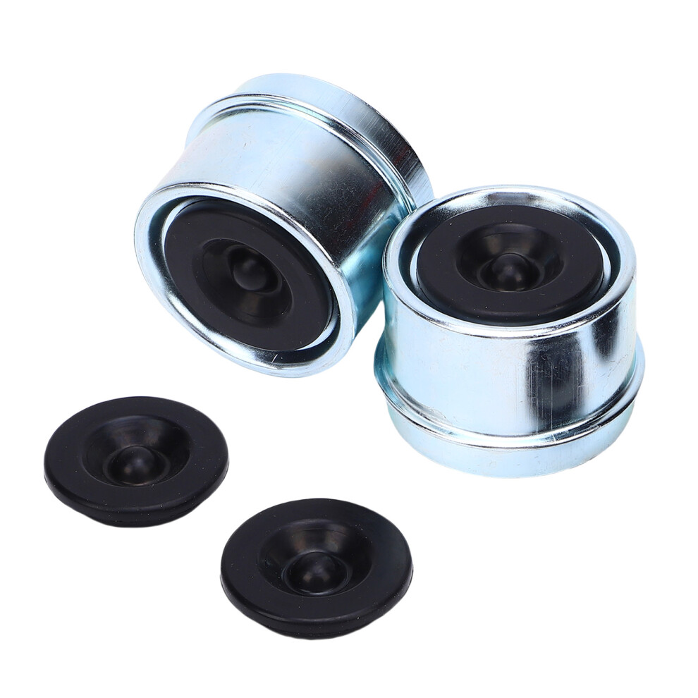 2Pcs 1.98 Inch Trailer Axle Dust Cap With Rubber Plugs For 2000-3500 Lb Axles 9361383131448