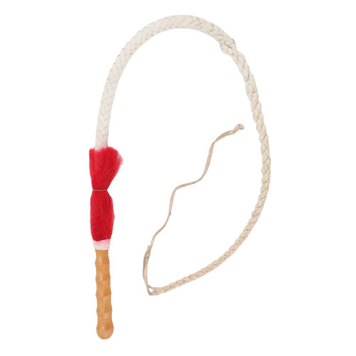 Langleiferne Pferdelederpeitsche mit Holzgriff, multifunktionale Cowboy-Requisiten 2