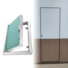 Lockable Drywall Access Panel 35x71in White Metal Door with Magnetic Lock and Flush Design