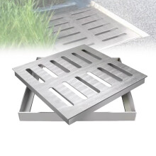 Stainless Steel Square Drain Grate Cover, Heavy Duty Outdoor Corrosion Resistant for Driveway, Garden, Patio, 15x15cm or 60x60cm