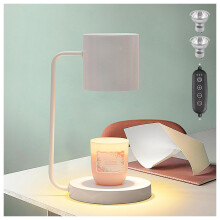 Candle Warmer Lamp with Timer and Dimmer, Electric Candle Warmer for Jar Candles, White