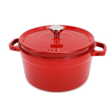 Enameled cast iron Dutch oven with lid for braising, cooking, baking