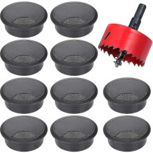 Packung mit 10 Schreibtisch-Kabel-Grommet, 60 mm Kabelleitung mit einer Lochsäge, Kabelführungstisch Roundblack