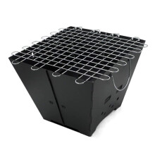 Portable Folding Charcoal BBQ Grill, Lightweight Stainless Steel for Camping, Picnics, Beach Parties