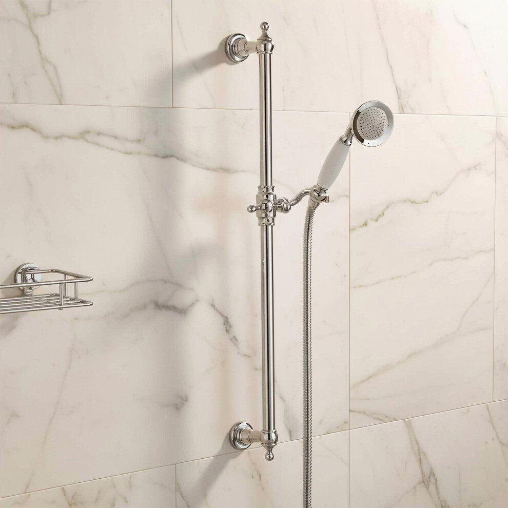 Nes Home Traditional Solid Brass Slider Rail Shower Handset & 1.5M Shower Hose