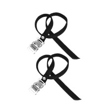 Adjustable Bike Pedal Straps with Nylon Toe Clips for Road, Mountain and Indoor Exercise Bikes