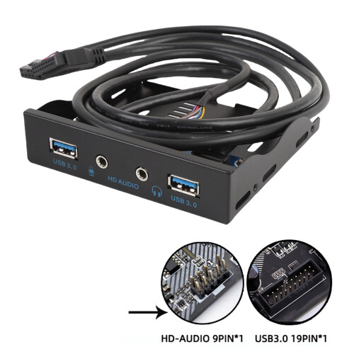 Floppy-Laufwerk Frontpanel 3,5-Zoll USB 3.0 Hub Schwarz 2