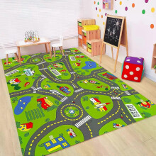 Autostreckenteppich Autoteppiche für Kinder Spielzeugautos Stadtleben Straßenteppich für K